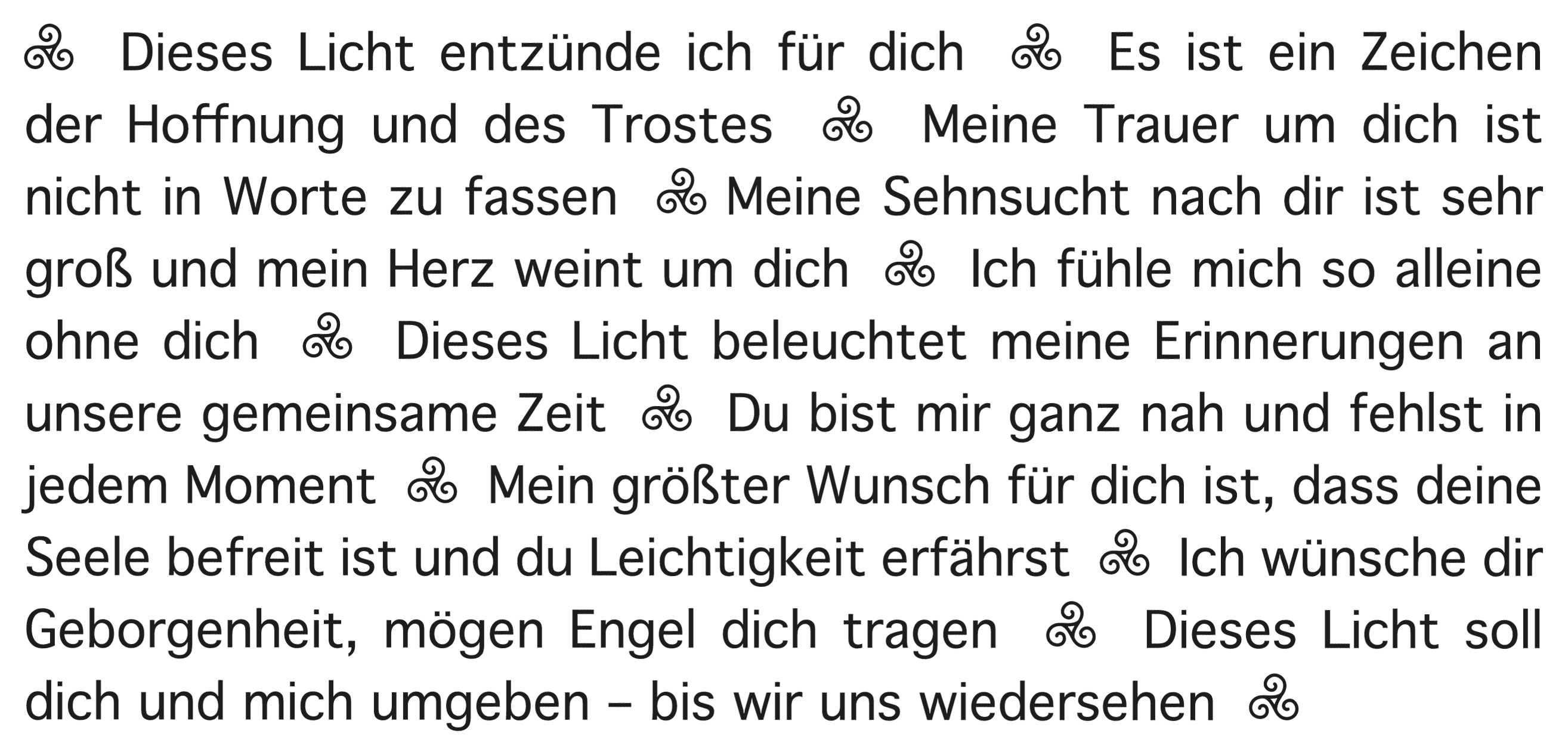 Wortlicht Das Licht für Dich - Trauer