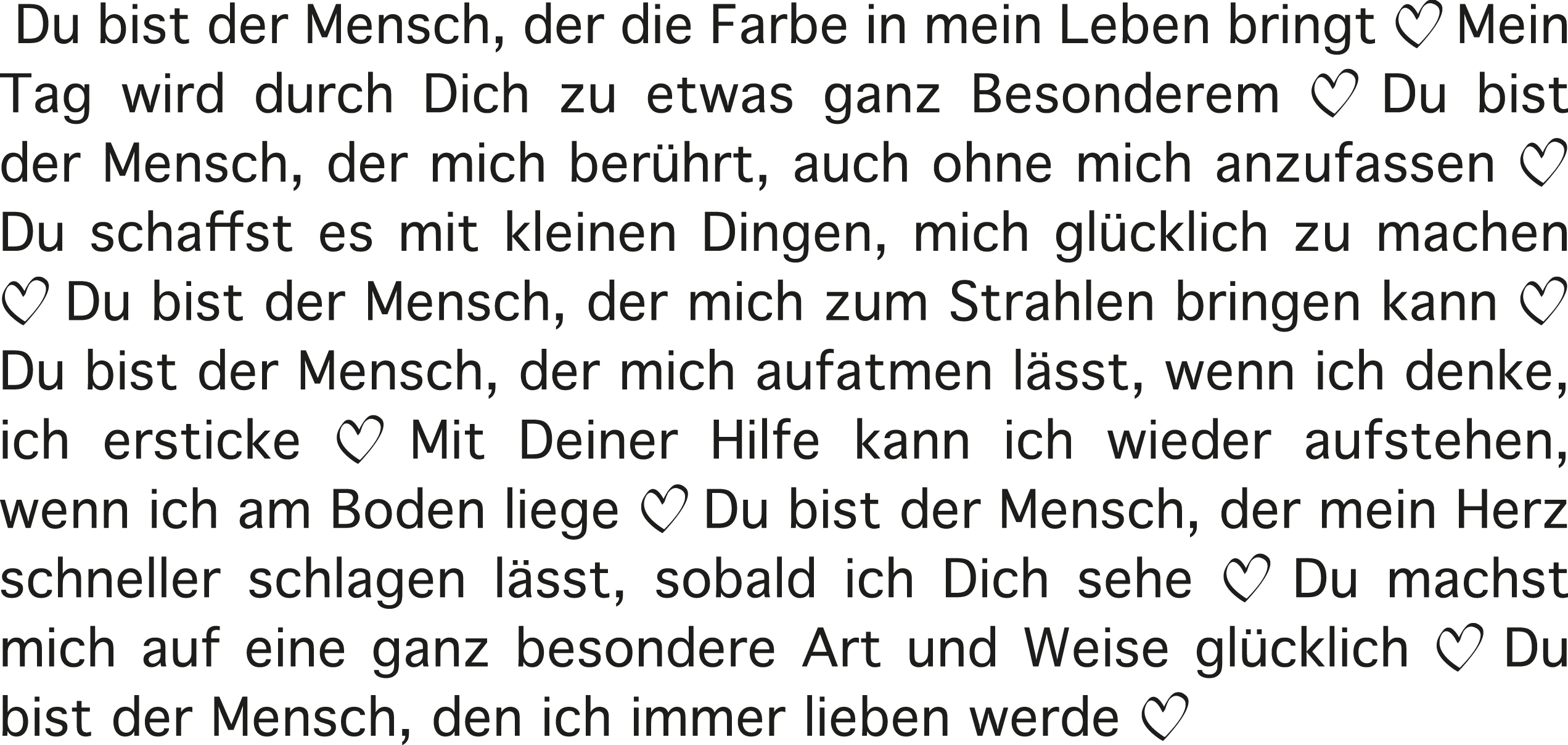 Wortlicht Für den liebsten Menschen