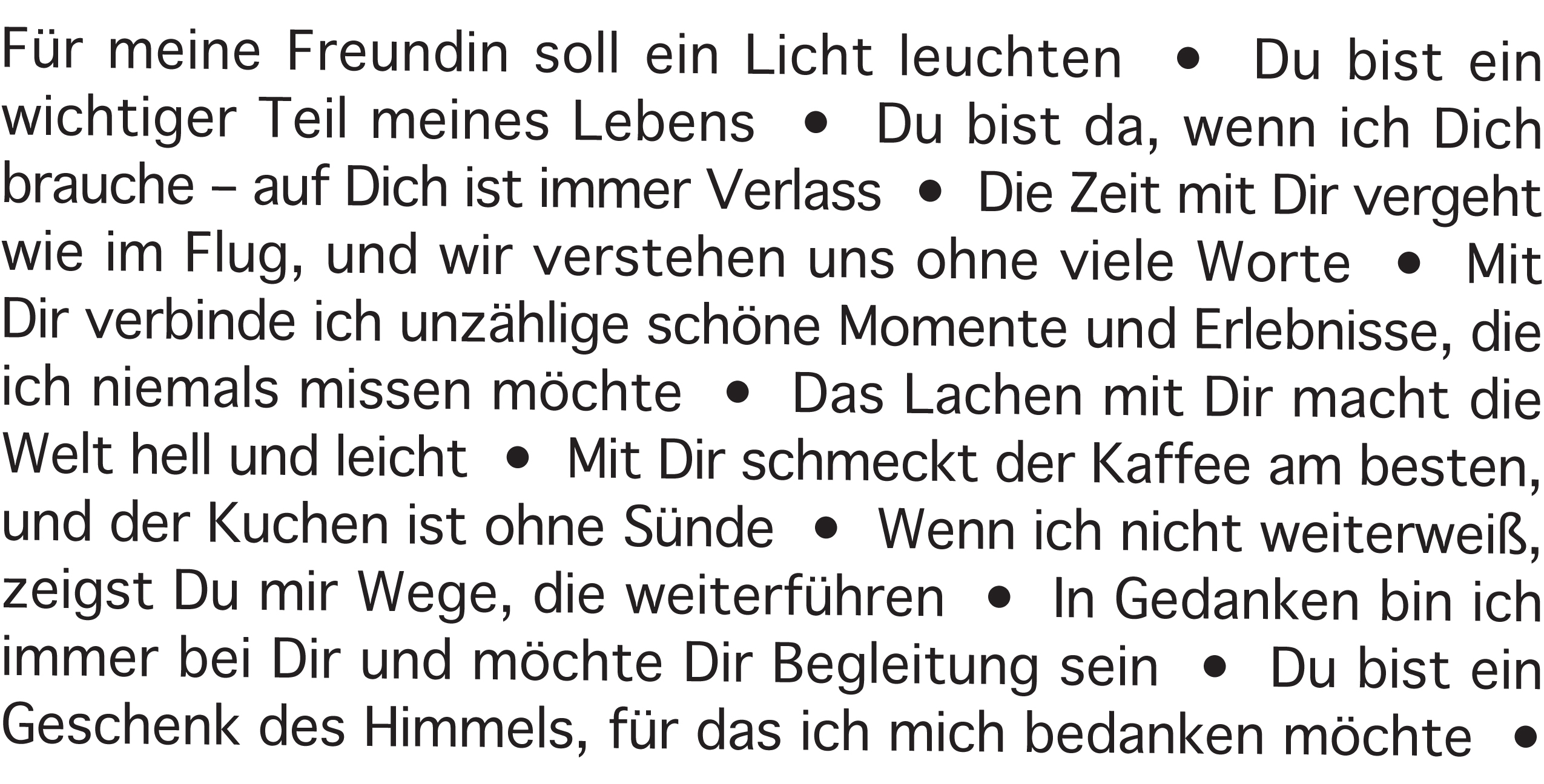 Wortlicht Gedanken für meine Freundin